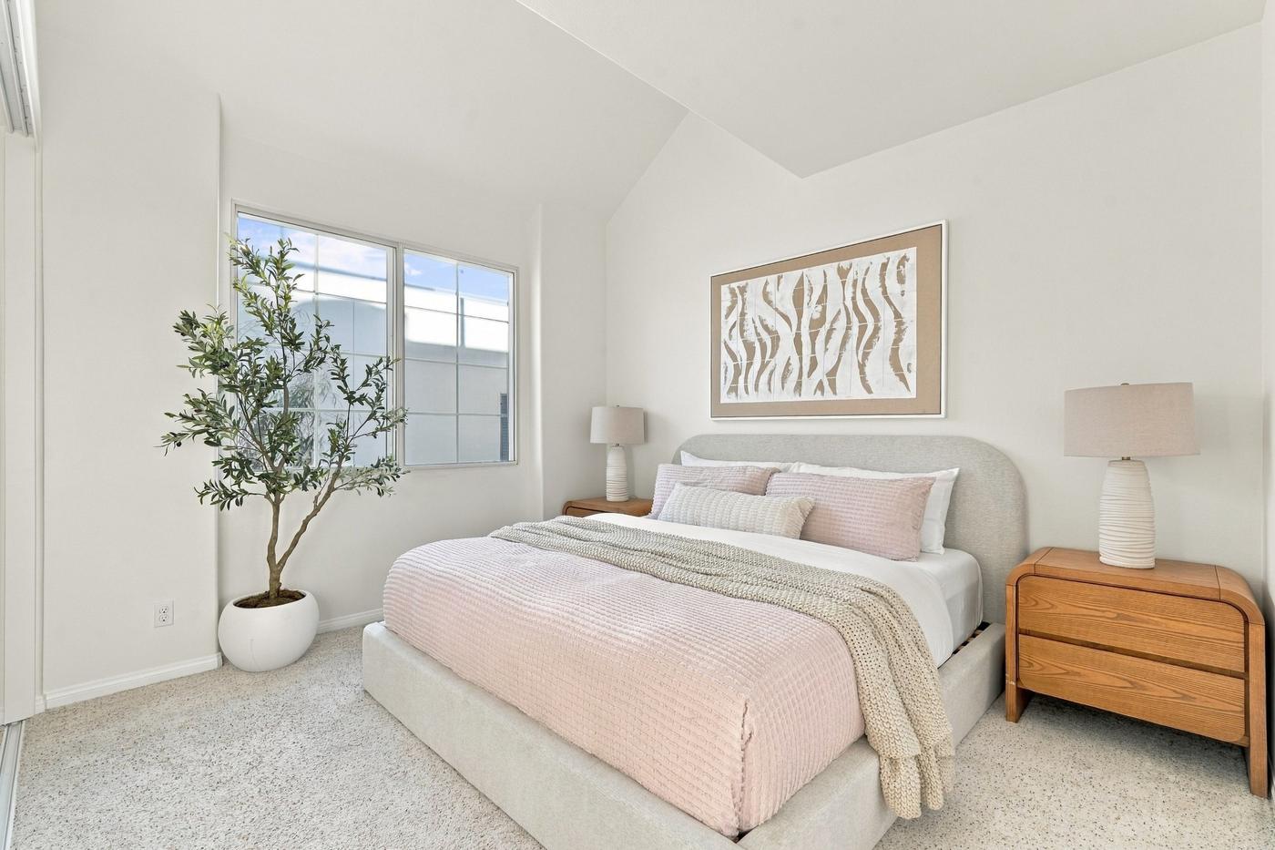 The same bedroom staged